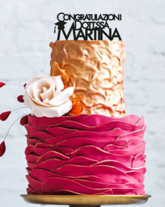 Cake Topper "Congratulazioni Dott.essa/Dott." con Nome e Tocco Laurea