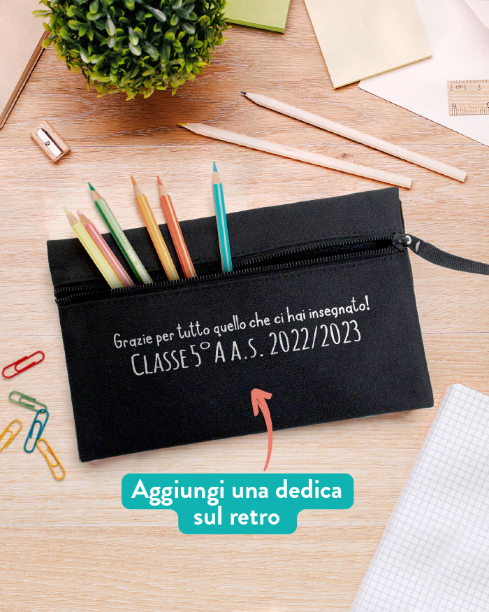 Astuccio Portapenne Personalizzato Con Fiori con Nome della Maestra e dei Bambini - Idea Regalo di Fine Anno per le Maestre - immagine 4