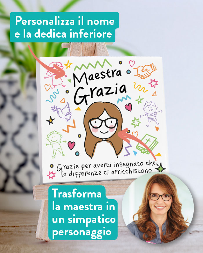 Piastrella di Ceramica Personalizzata per la Maestra di Religione con Nome, Dedica e Omino Stilizzato – Idea Regalo Maestra, Fine Anno Scolastico - immagine 5