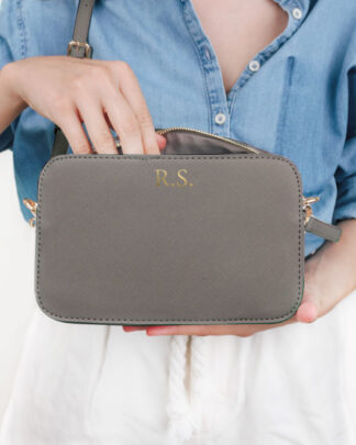 Borsetta Pochette a Tracolla in Ecopelle Personalizzata con Iniziali del Nome - Idea Regalo Laurea Ragazza, Lei