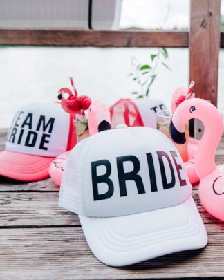 Cappellino Berretto con Frontino Personalizzabile per Addio al Nubilato, Team Bride, Amiche della Sposa