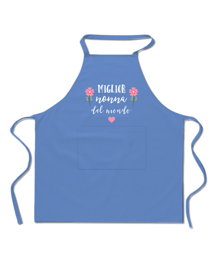 Grembiule da Cucina Personalizzato con Dedica, Cuoricini e Motivi Floreali "Fatto con Amore dalla Nonna" - Idea Regalo per Nonni che Amano Cucinare, Festa dei Nonni - immagine 10