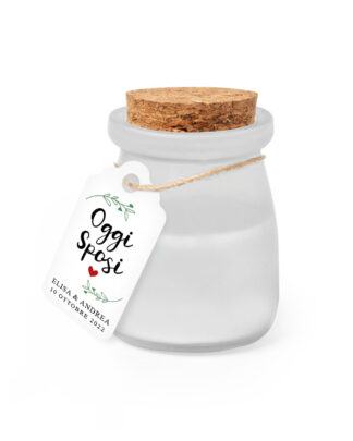 Candeline Aromatiche con Tag Etichetta Personalizzata Decori Foglioline e Cuoricino