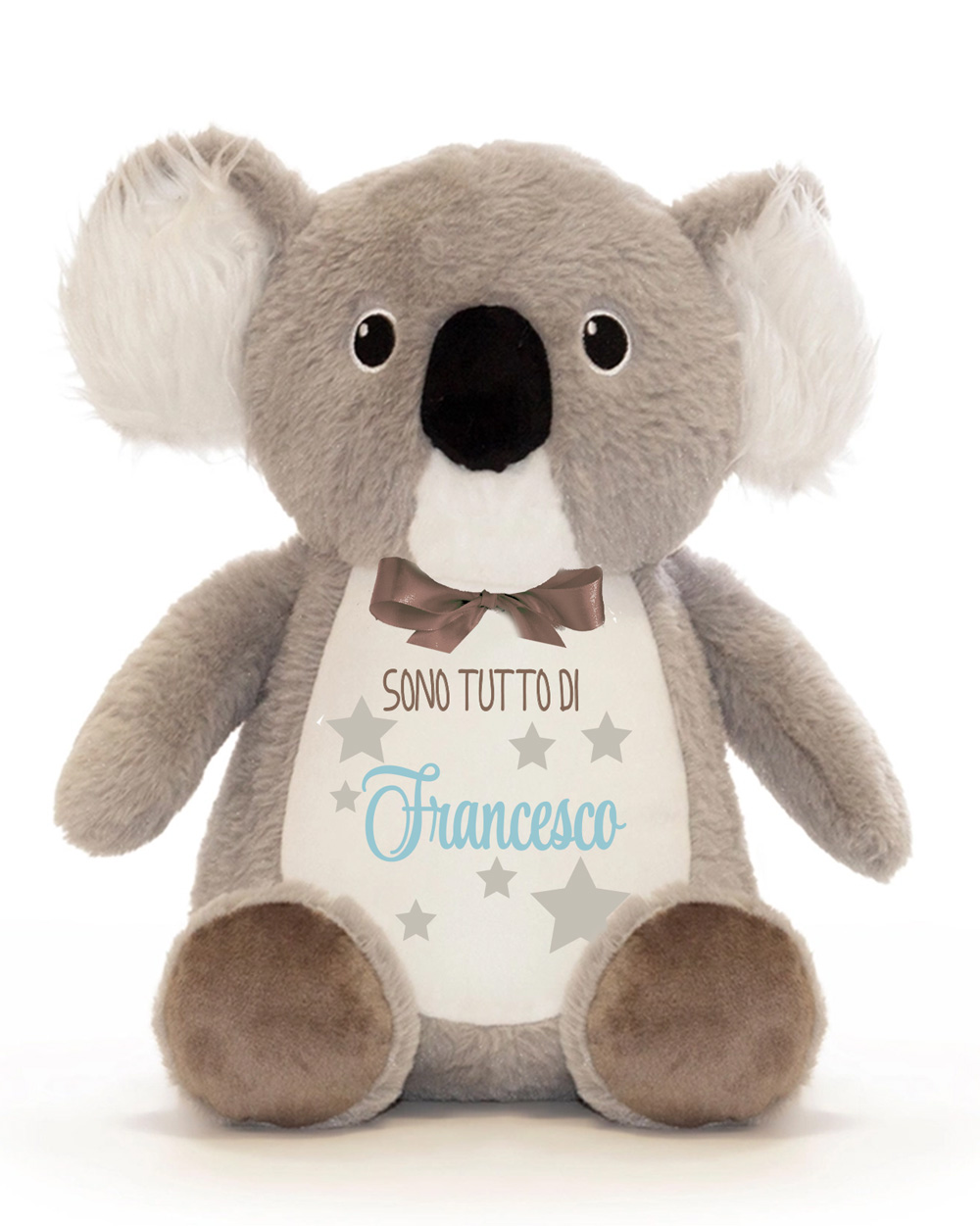 Koala Peluche Personalizzato Sono Tutto Di con Nome del Bambino e Stelline - immagine 3