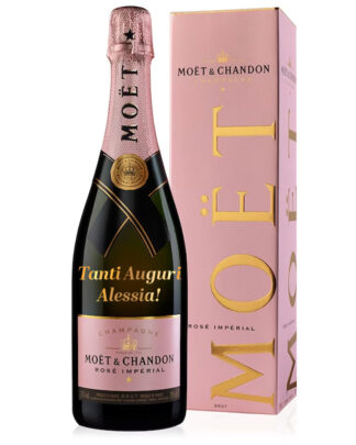 Moët & Chandon Champagne Brut Rosé Impérial Personalizzato con Scritta Oro