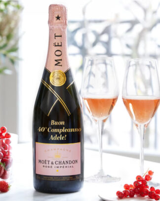 Champagne Moët & Chandon Brut Rosé Impérial Personalizzato con Scritta Oro