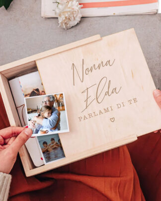 Scatola dei Ricordi per i Nonni Personalizzabile "Nonna Parlami di Te" - Idea Regalo per Festa dei Nonni