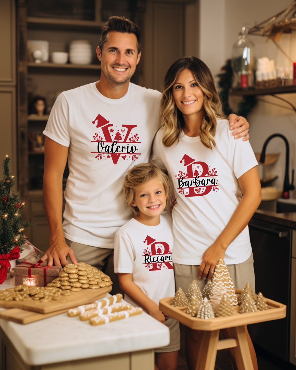 Magliette e T-Shirt Natalizie per tutta la Famiglia con Monogramma e Nome - immagine 2