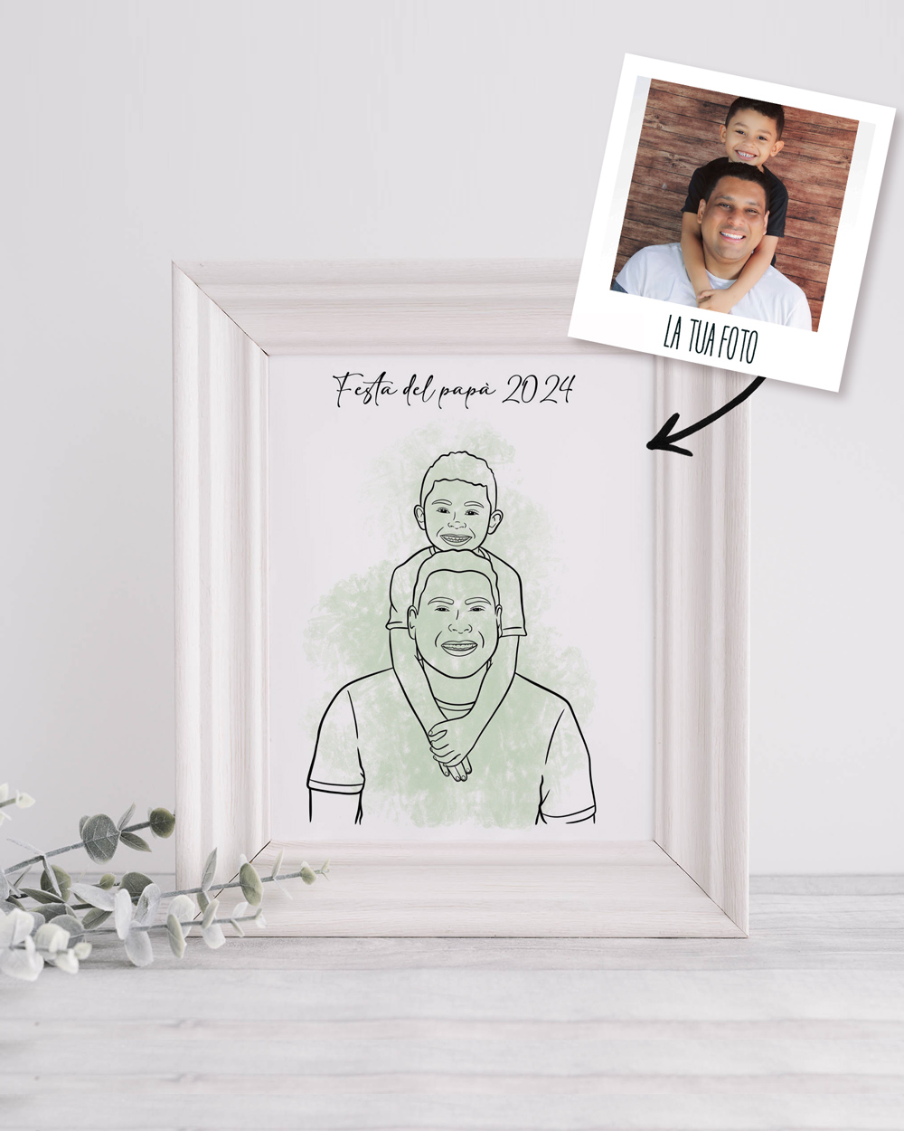 lineart-illustrazione-papa-regalo