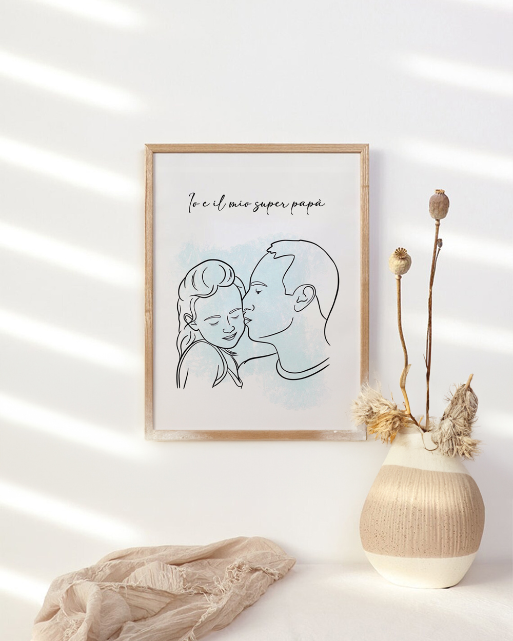 lineart-illustrazione-papa-regalo