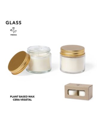 Set 2 Candele in Vetro con Cera Vegetale – Profumazione Fresia