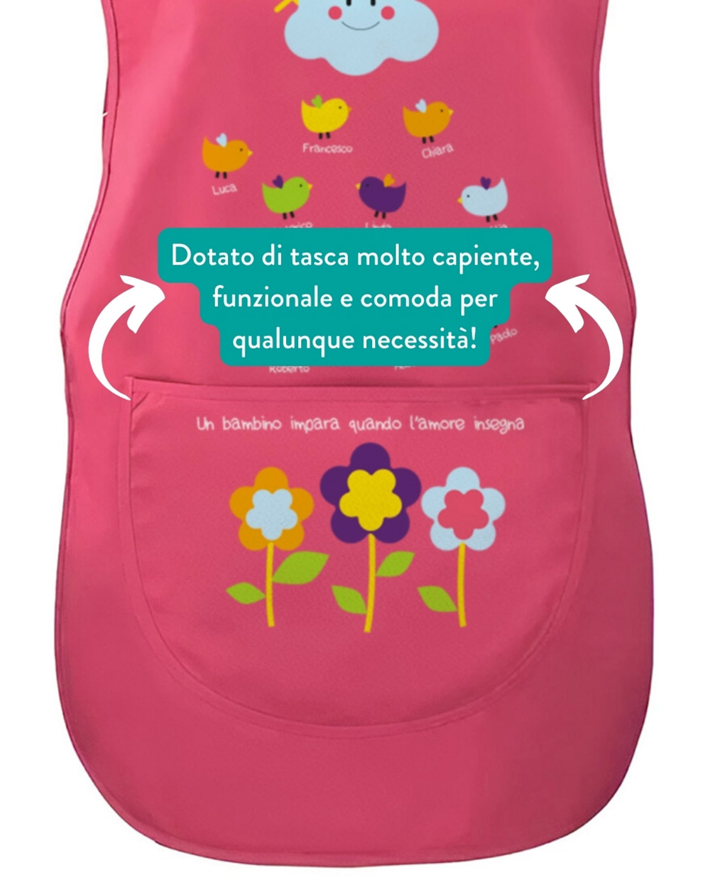 Grembiule per Maestra o Dada dell'Asilo e del Nido Personalizzato con Nome, Dedica e Pulcini Colorati - Idea Regalo Maestra dell’Asilo, Nido, Fine Anno Scolastico - immagine 14