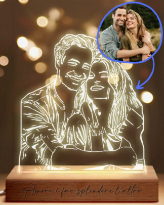 Lampada Led con Disegno Line Art a Partire dalla tua Foto