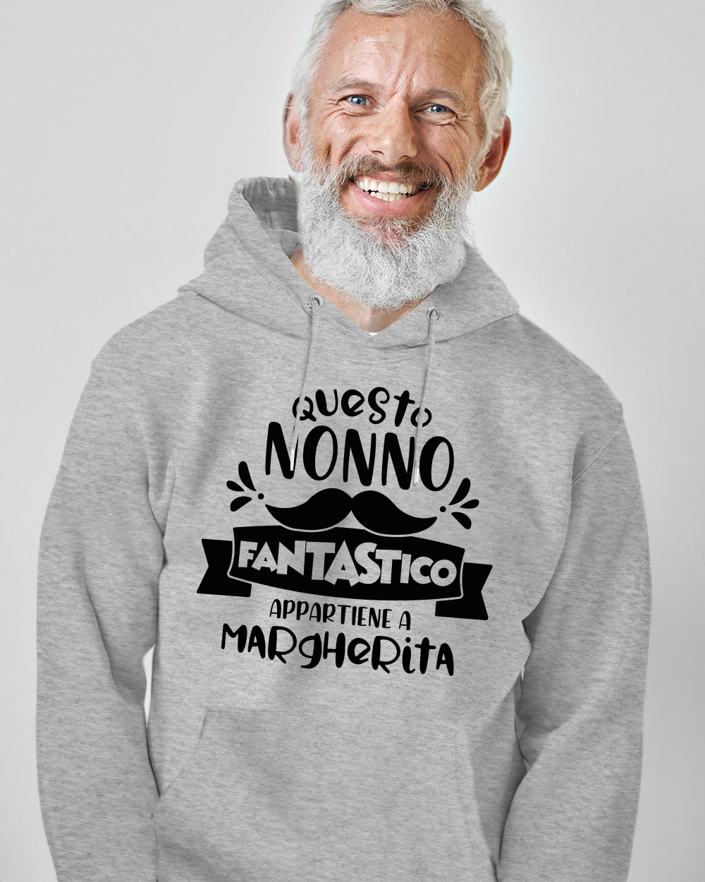 Felpa Personalizzata con Frase Simpatica, Nomi e Baffi - Idea Regalo per il Nonno, Festa dei Nonni, Compleanno - immagine 5