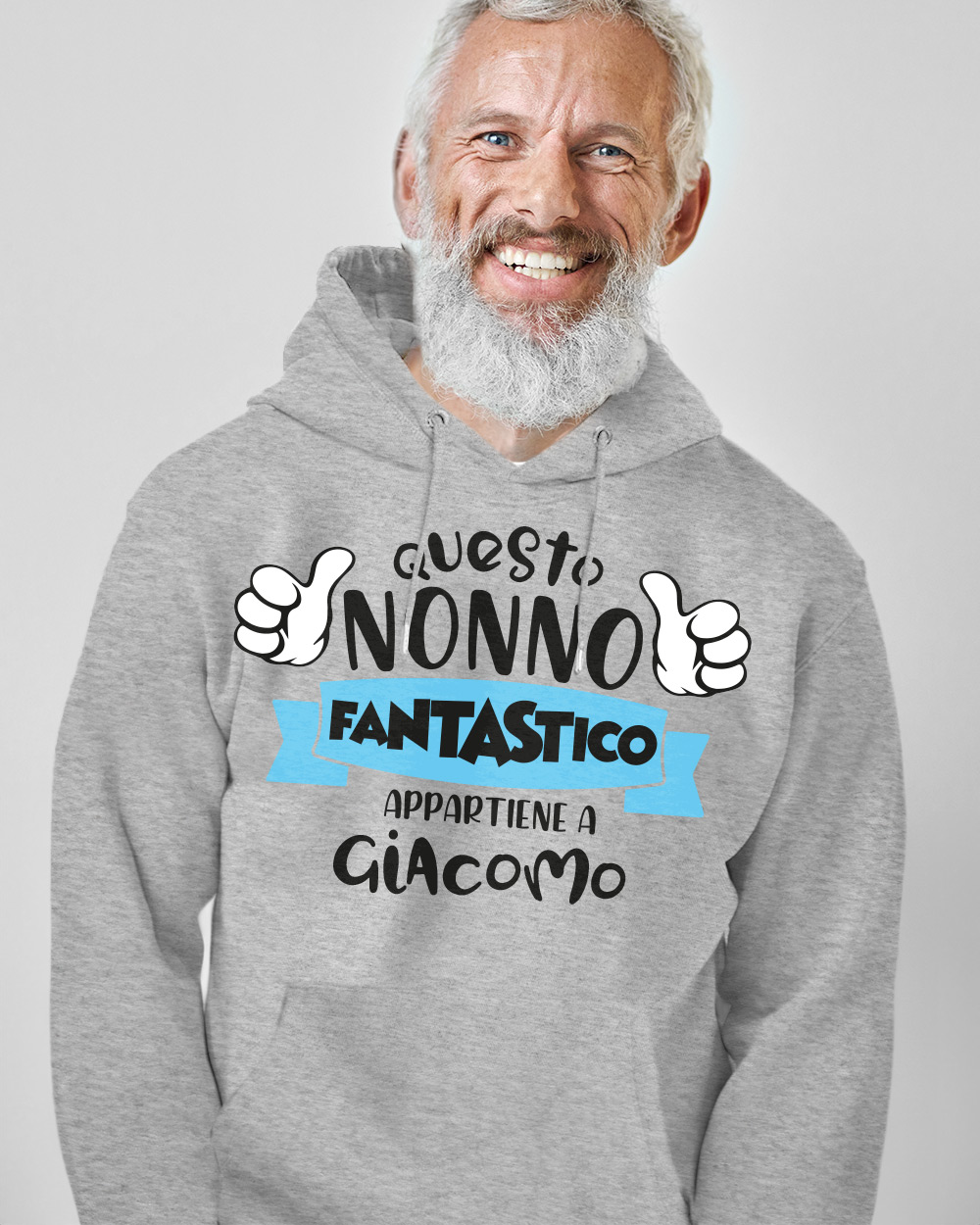 Felpa Personalizzata con Frase Simpatica, Nomi e Pollicioni - Idea Regalo per il Nonno, Festa dei Nonni, Compleanno
