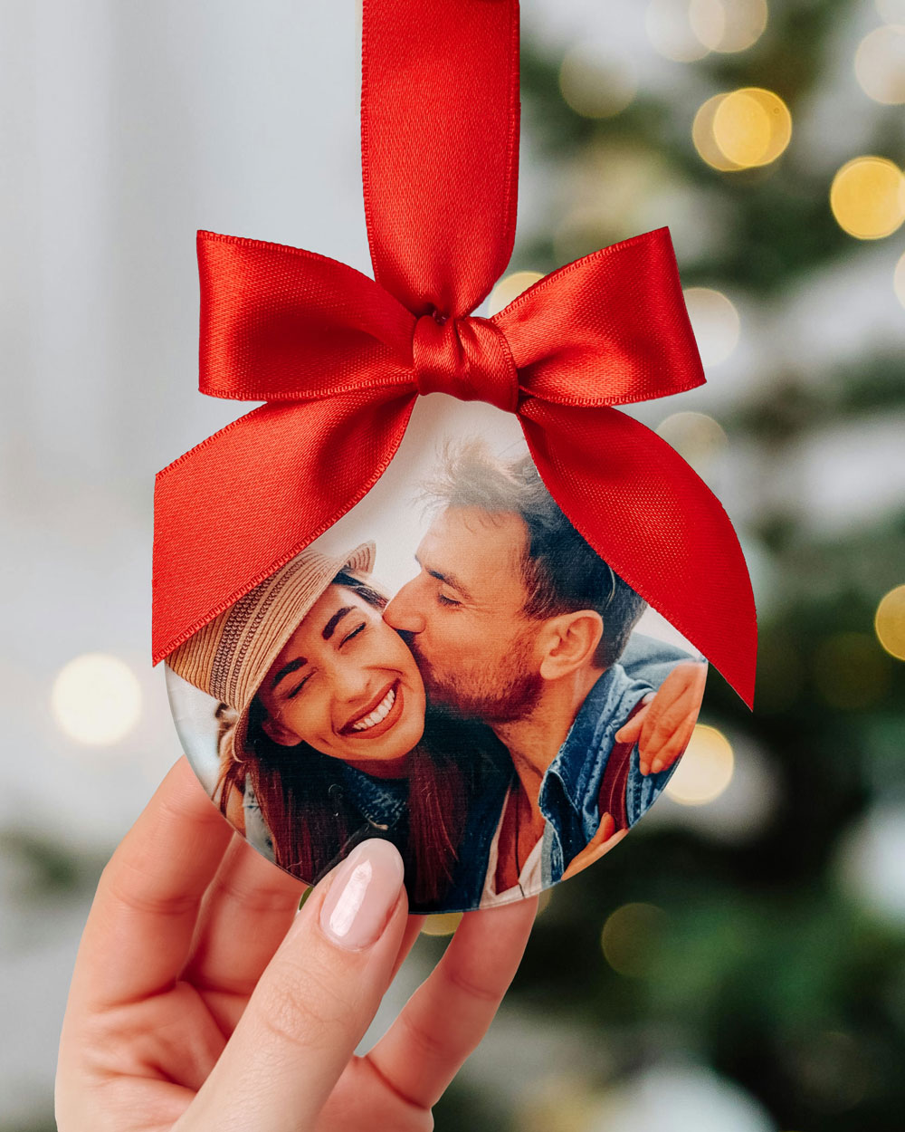 Decorazione di Natale Pallina Personalizzata con Foto - Idea Regalo Natale Coppia
