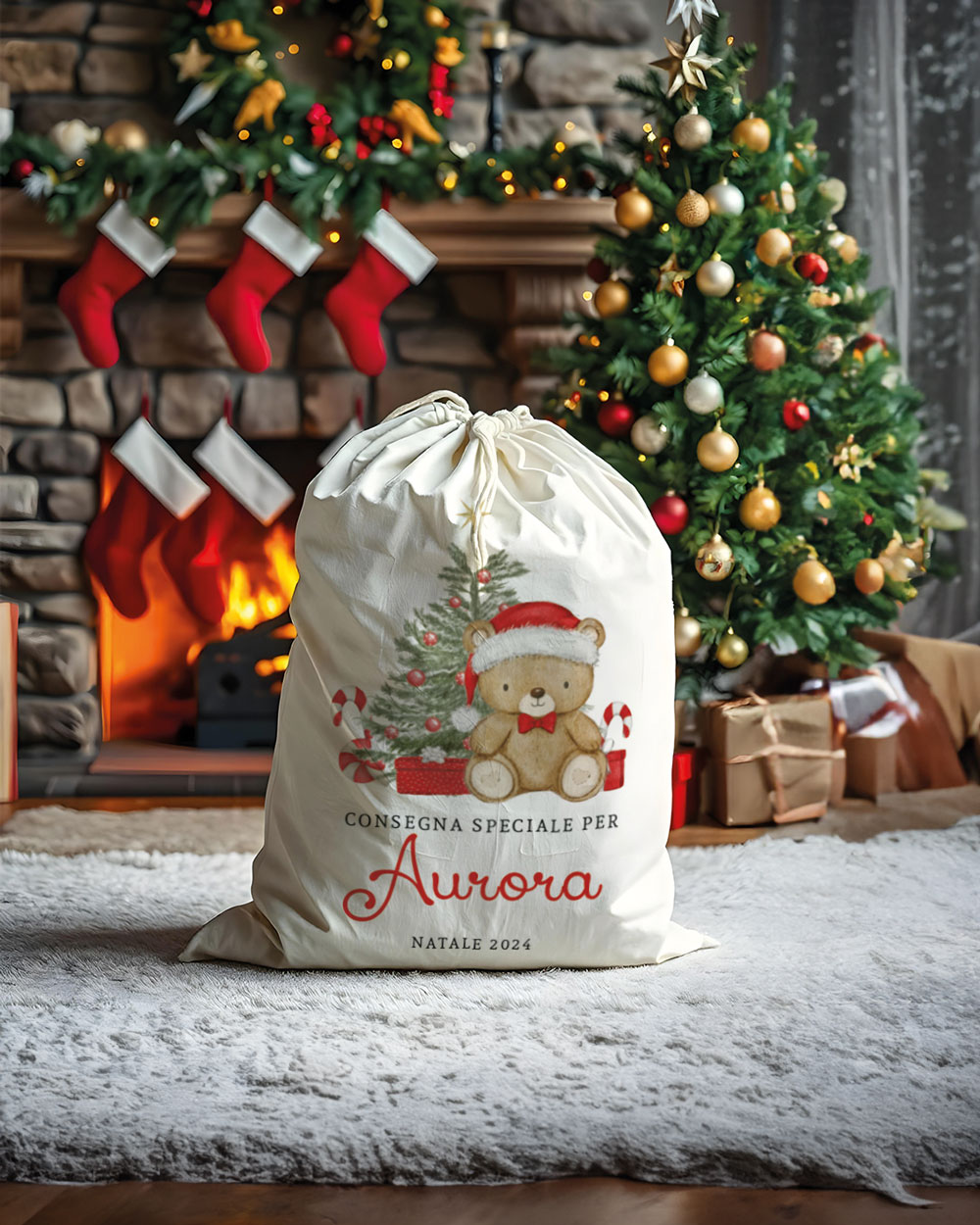 Sacca di Babbo Natale "Consegna Speciale" Personalizzata con Nome - Idea Regalo di Natale - immagine 2
