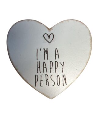 Calamita Cuore con Frase Motivazionale - "I'm a Happy Person"