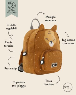 Zainetto con Tigrotto Mr Tiger– Idea Regalo Bambino, Asilo e Scuola, Ritorno a Scuola