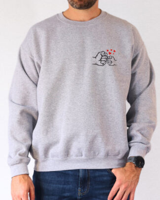 felpa-papa-personalizzata-disegno-lineart-pugnetto-cuoricini